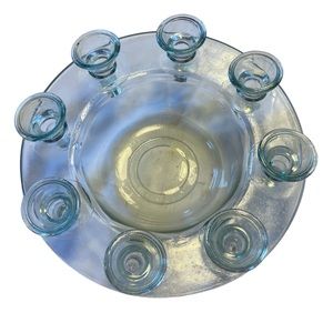 Green Glass Centerpiece Bowl 8 Candle Inserts Videos San Miguel Art Glass